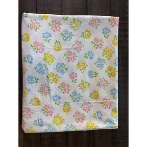 Vintage twin flat Bibb floral sheer